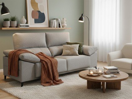 Canapé droit coulissant design moderne | Confort réglable et assises extensibles