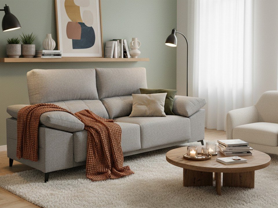 Canapé droit coulissant design moderne | Confort réglable et assises extensibles