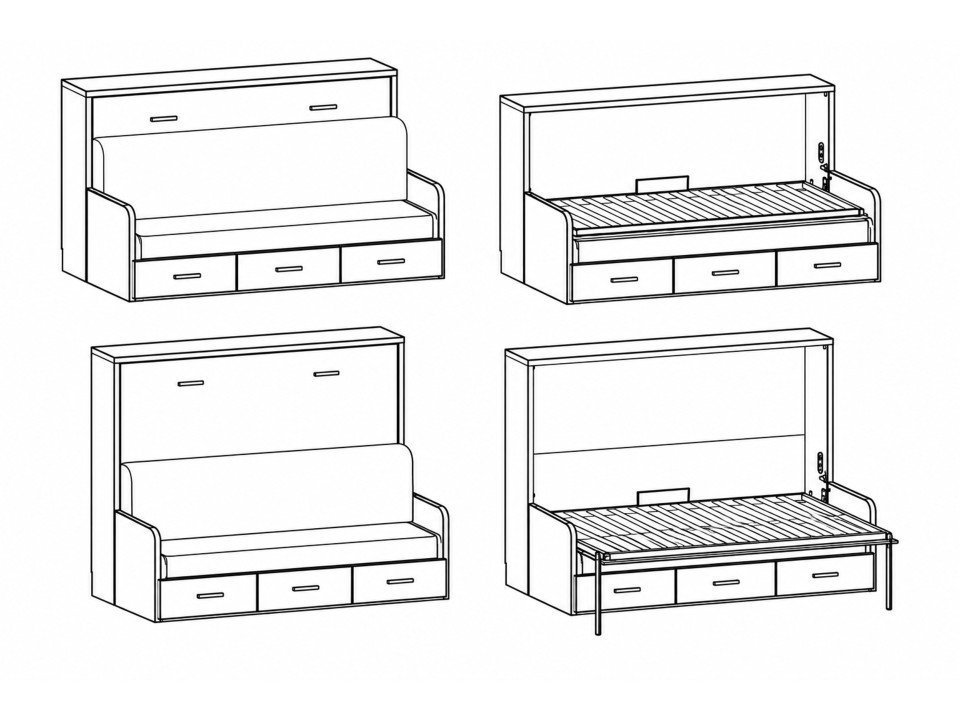 Lit escamotable avec canapé et bureau intégré | Gain de place design par Sofalia