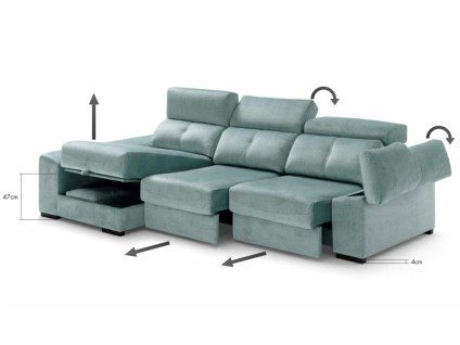 Canapé d'angle coulissant L295 cm | Sofalia
