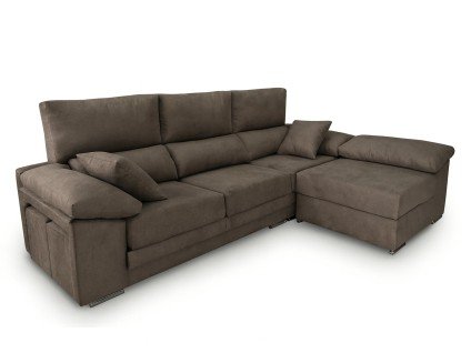 Canapé coulissant avec grand pouf amovible et 2 petits poufs intégrés