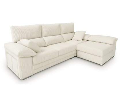 Canapé coulissant avec grand pouf amovible et 2 petits poufs intégrés