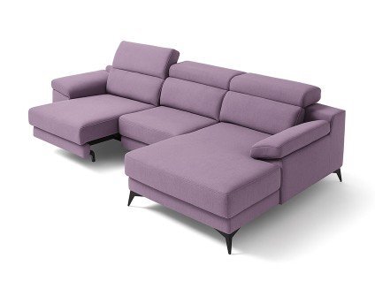 Style magistral pour ce canapé d'angle avec assises extra-coulissantes
