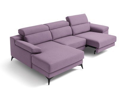 Style magistral pour ce canapé d'angle avec assises extra-coulissantes