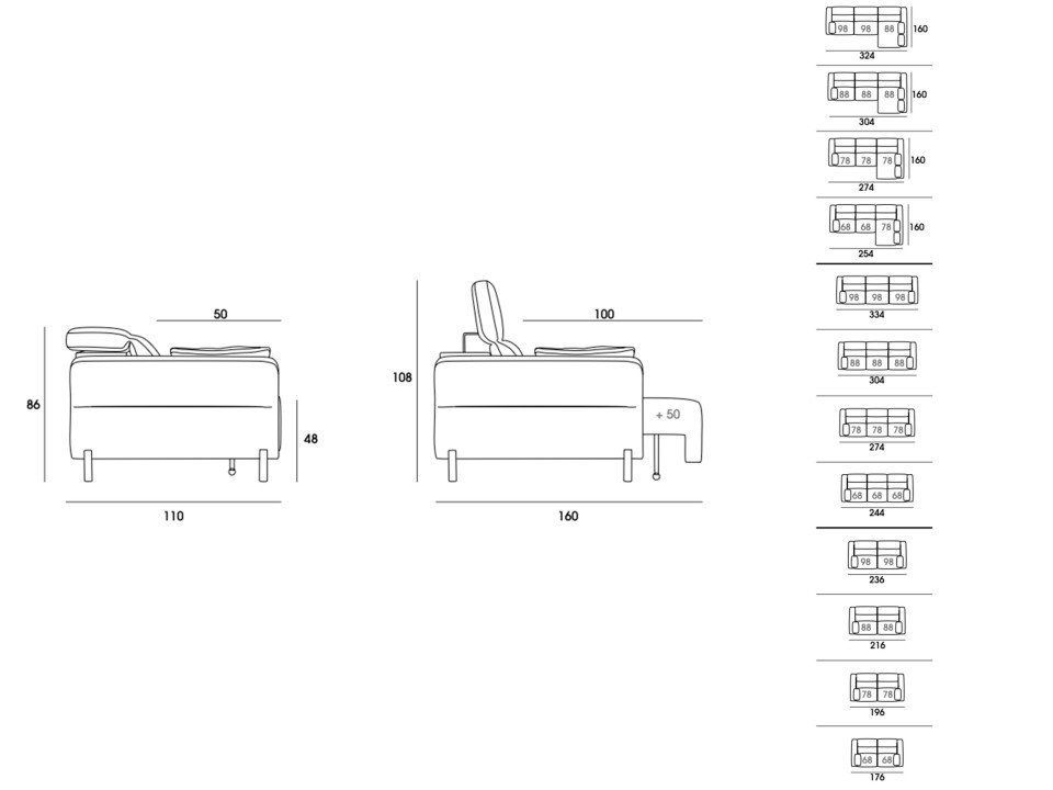 Assise giga extensible, grand confort et design élégant | Sofalia