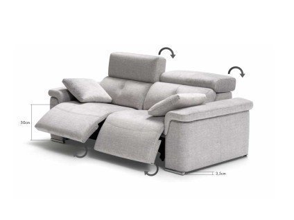 Canapé relax électrique confortable & design | Têtière inclinable